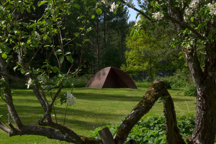 An aerial photo of the sculpture park.