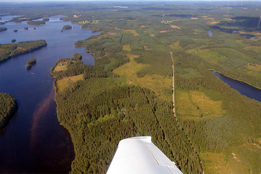 An aerial photo of the sculpture park.
