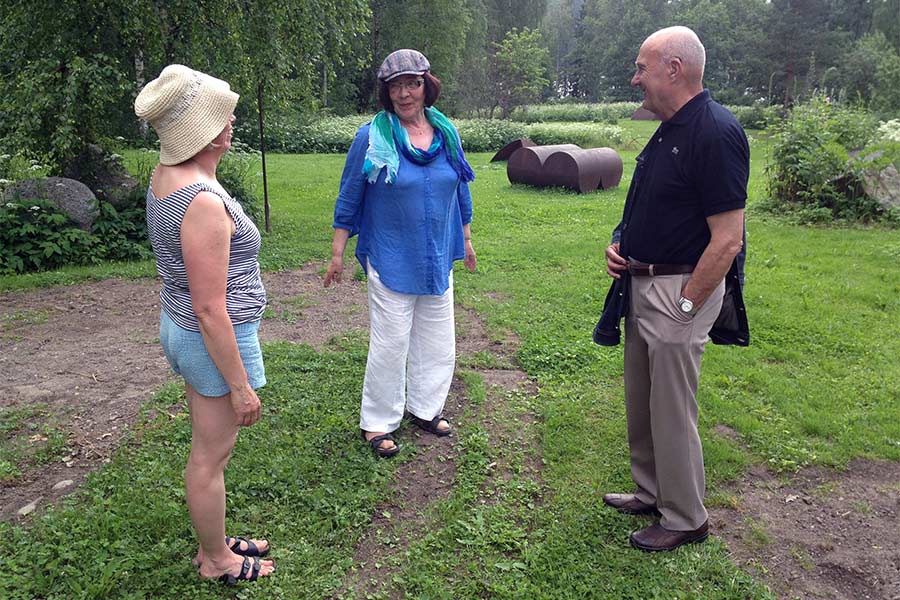 Visitors of the sculpture park.