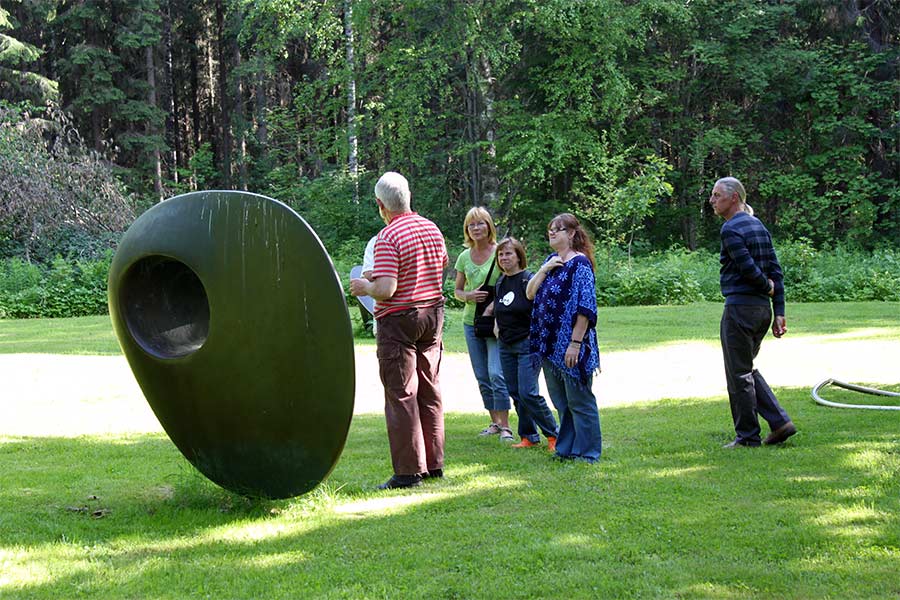 Visitors of the sculpture park.