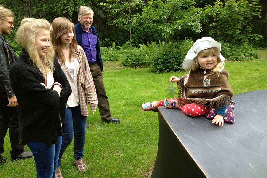 Visitors of the sculpture park.
